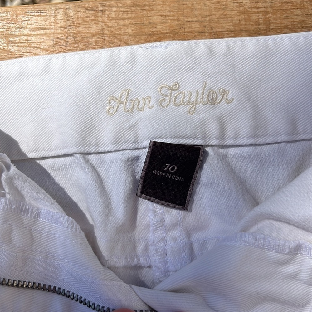 Ann Taylor White Denim Skirt - Picture 2 of 4